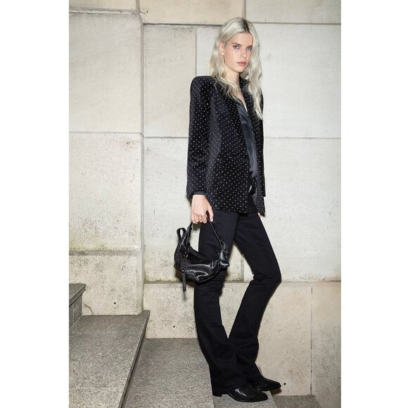 NWT Zadig & Voltaire | Visko Velvet Glitter Dots Blazer - Picture 7 of 16